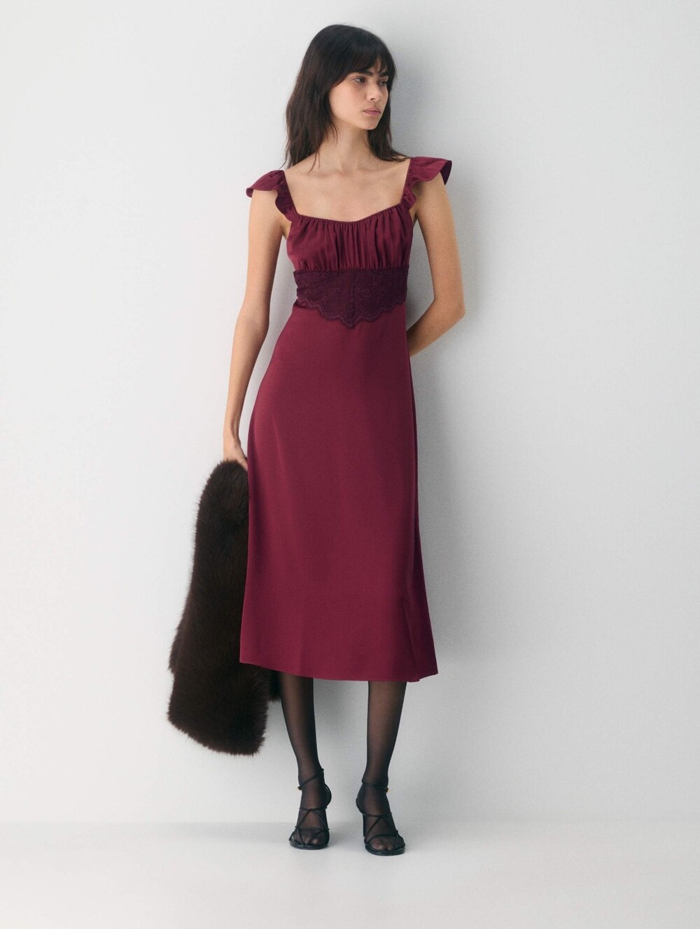 NWOT Aritzia Wilfred Magnate Satin Midi Dress